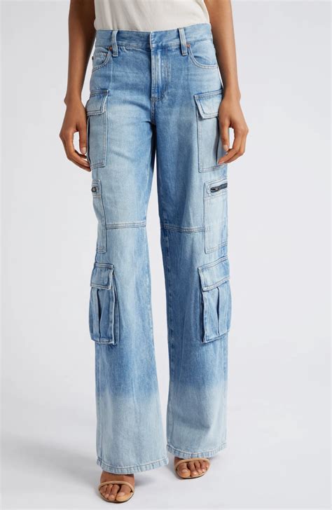 Alice Olivia Cay Baggy Cargo Jeans