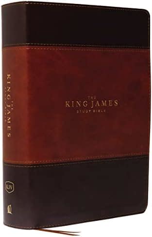 Kjv The King James Study Bible Leathersoft Brown Red Letter Full