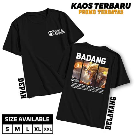 Jual Dimensi Kaos Kaos Mobile Legends Mlbb Badang Kaos Mobile