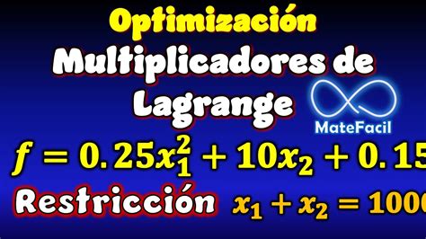 Multiplicadores De Lagrange EJEMPLO RESUELTO YouTube