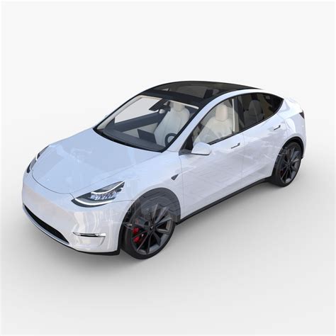 Model Y Awd White D Blend Dae Fbx Obj Stl Free D