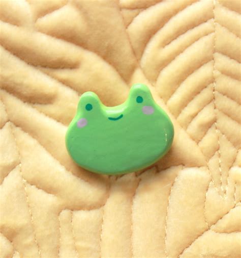 Cute Handmade Frog Clay Pin Etsy