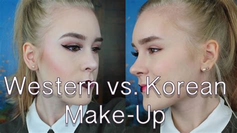 [e] Western Vs Korean Make Up Deniseonline Youtube