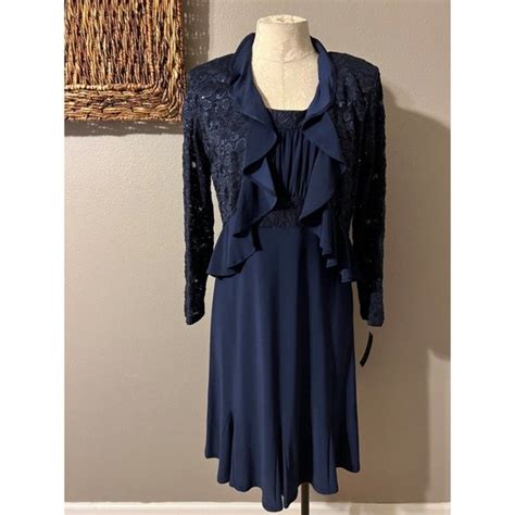 R And M Richards Dresses R M Richards Navy Blue Dress Jacket 8 New