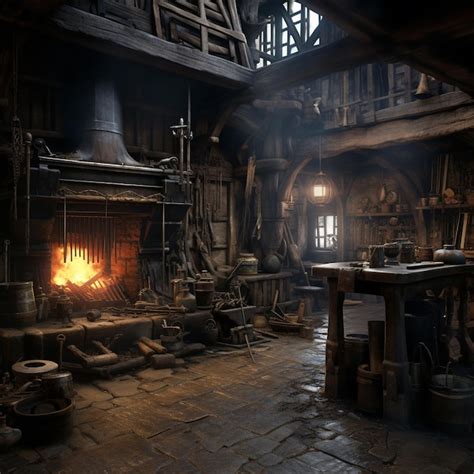 Premium Photo Blacksmith Workshop Background