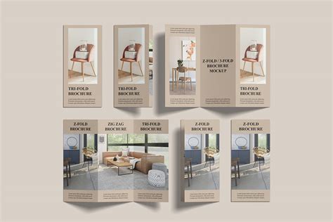 A4 Trifold Brochure Mockup Z Fold Behance