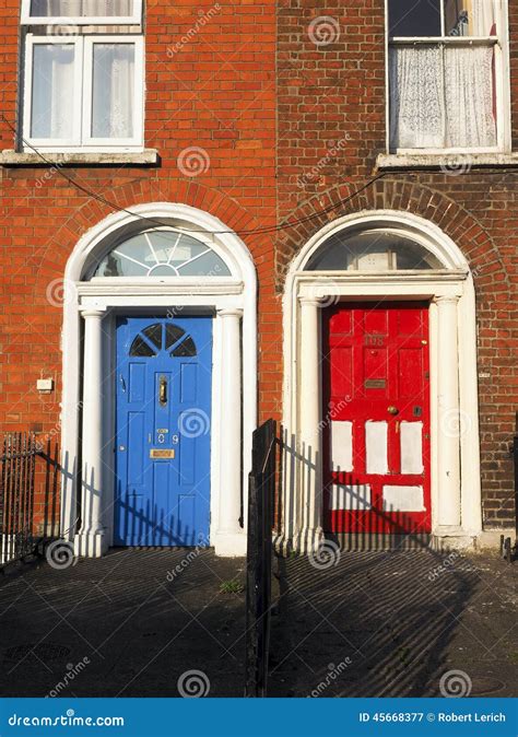 Typical Colorful Doors Houses Dublin Ireland Europe Stock Photo - Image: 45668377