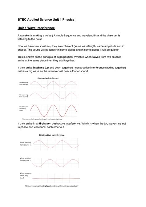 Unit 1 Revision Physics BTEC Applied Science Unit 1 Physics Unit 1