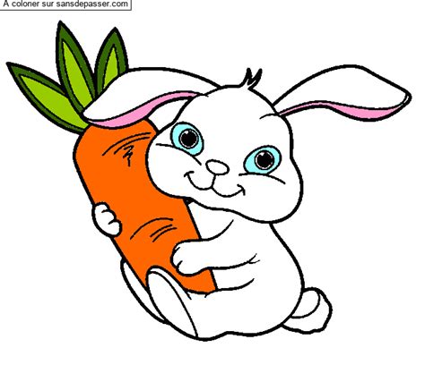 Dessin Colori Coloriage Petit Lapin Et Sa Carotte Par Un Invit