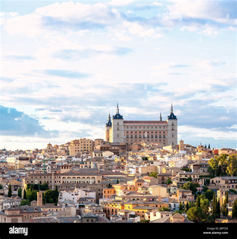 Toledo Cityscape With Alcazar In Madrid Spain Stock Photo Alamy