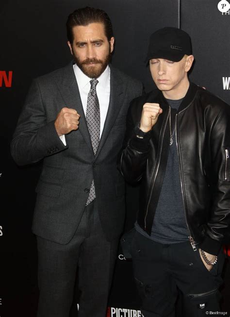 Jake Gyllenhaal Eminem Première du film Southpaw à New York le 20