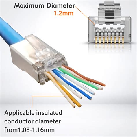 Buy Jodroad Shielded Rj Cat Cat A Pass Through Connectors Prong