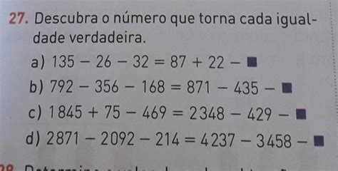 Descubra O Número Que Torna Igualdade Verdadeira Br