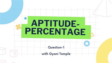 Aptitude Percentage Question 1 YouTube