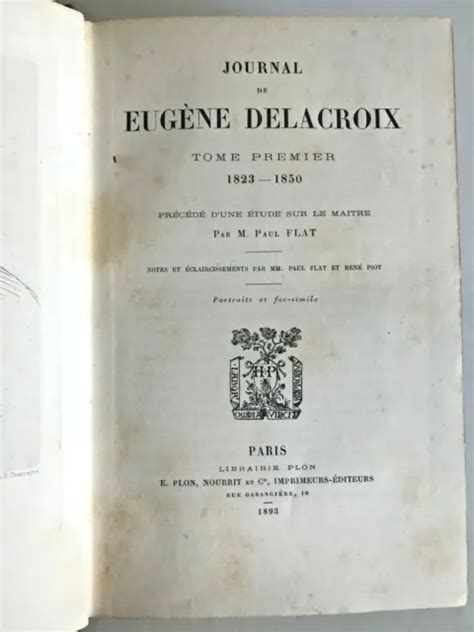 EUGÈNE DELACROIX JOURNAL d Eugène Delacroix Eugène Delacroix EUR 68 00