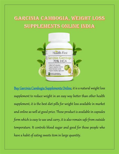 Garcinia Cambogia, Weight Loss Supplements Online India by Health First ...