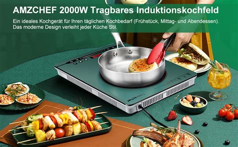 Einzel Induktionskochfeld W Amzchef Tragbares Induktionsplatte Mit