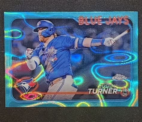 Topps Chrome Justin Turner Aqua Lava Refractor Ebay