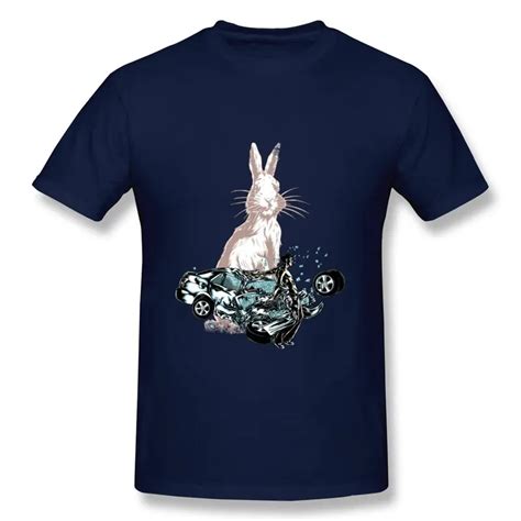 No Minimums Short Sleeve Mens Tee Shirt Rabbit In Your Headlights