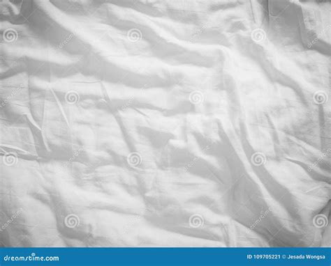 Close Up Unmade Bed Sheet In The Bedroom After Night Sleep Soft Focus