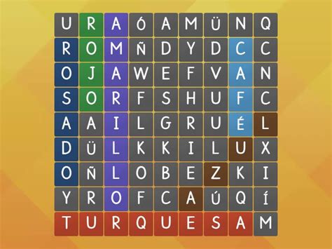 Sopa De Letras Colores Wordsearch