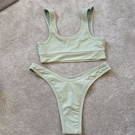 Oh Polly Light Green Bikini Set Brand New Never Depop