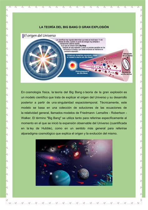 La Teoría Del Big Bang O Gran Explosión Pdf