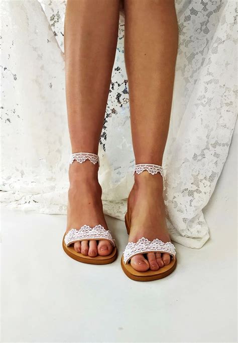 Hera Handmade To Order Lace Wedding Sandals For Bride Bridal