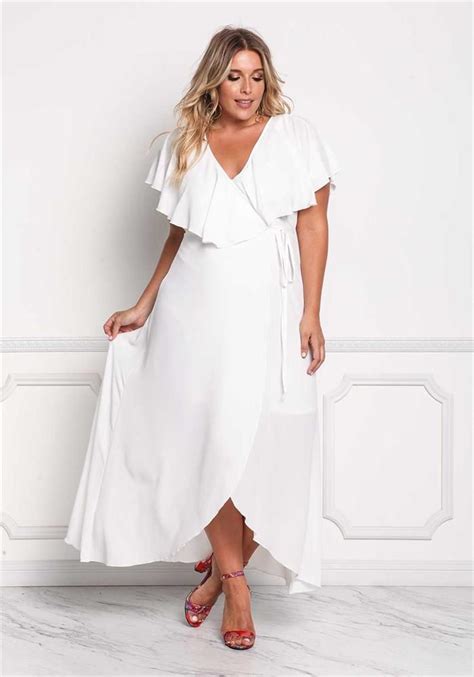 Plus Size Wrap Dress White Dresses Images 2022