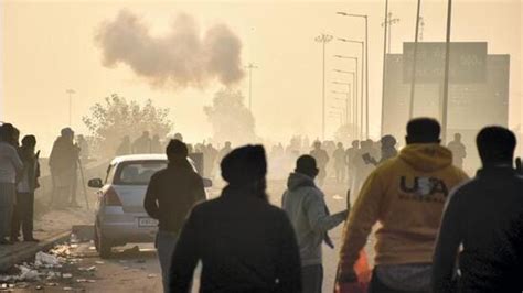 Farmers Protest At Shambhu Patiala Dc Objects To Haryana Dropping Tear Gas Shells In Punjab