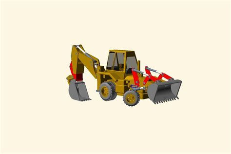 3D model CAT JCB bachoe loader VR / AR / low-poly | CGTrader