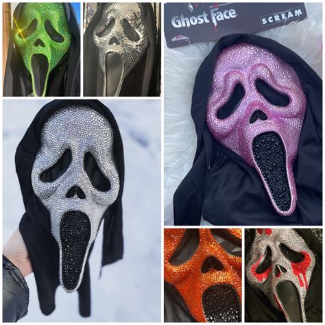 Bling Ghostface Scream Mask Bedazzled Etsy