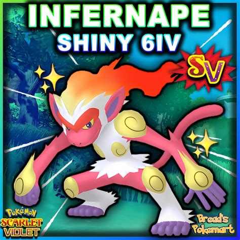 Infernape Shiny 6iv Pokemon Scarlet And Violet Lv100 Evs Etsy