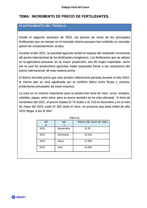 Proyecto Final Matematica Trabajo Final Del Curso TEMA INCREMENTO DE