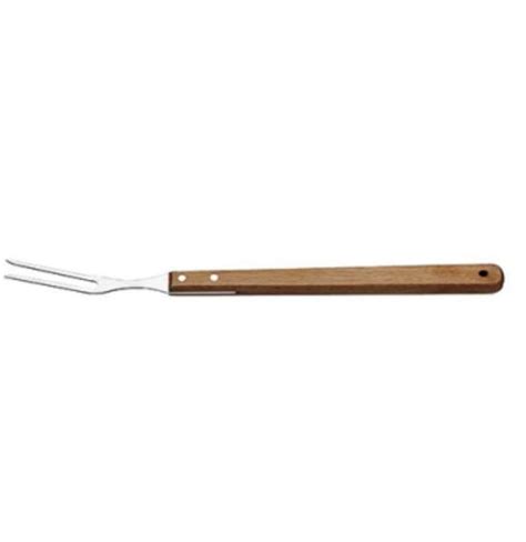 Garfo Trinchante para Churrasco em Aço Inox c Cabo em Madeira 40cm