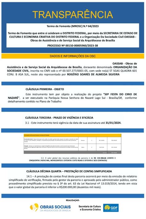 Termo de Fomento MROSC Nº 64 2023 OASSAB