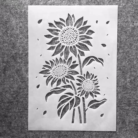 A4 29 21cm Sunflower DIY Layering Stencils Wall Painting Scrapbook