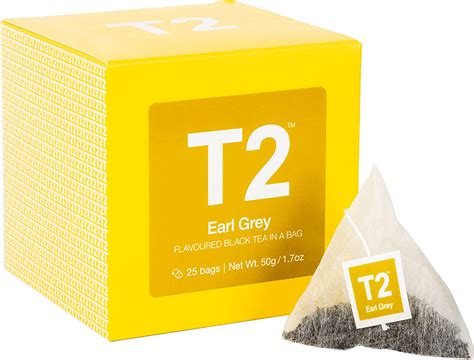 T2 Tea Earl Grey Black Tea 25 Tea Bags In A Box Flavoured Black Tea