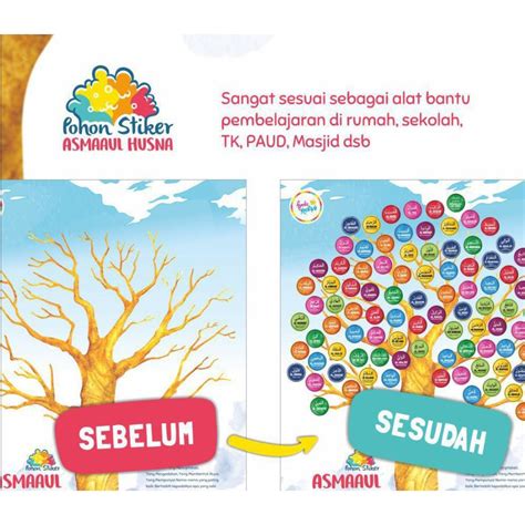 Jual Pohon Sticker Asmaul Husna Mengenal Menghafal Mengingat 99