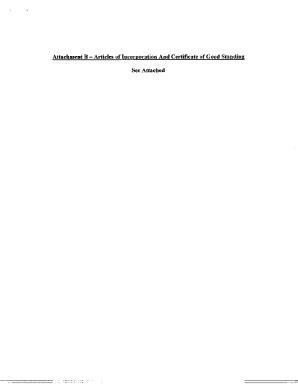 Fillable Online Icc Illinois Attachment B Articles Of Incorporation