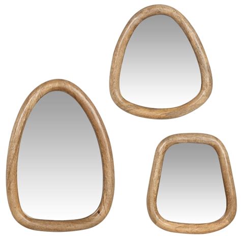 Miroirs Organiques En Bois De Manguier X3 22x30 BRENT Maisons Du Monde