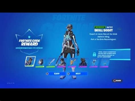 Fortnite New Skull Scout Skin Showcase December Crew Pack YouTube