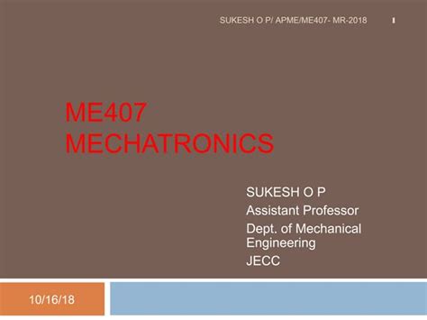 Intro To Mechatronics Ppt