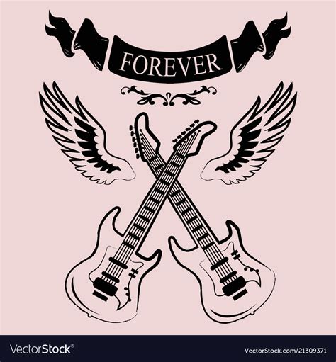 Two Crossed Guitars Icon Royalty Free Vector Image