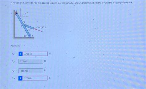 Solved A Force F Of Magnitude Lb Is Applied To Point C Chegg