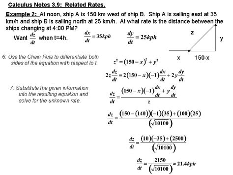 Calculus Notes 3 9 3 10 Related Rates