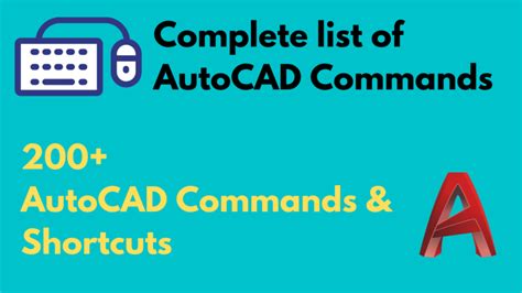 Complete List Of AutoCAD Commands XL N CAD