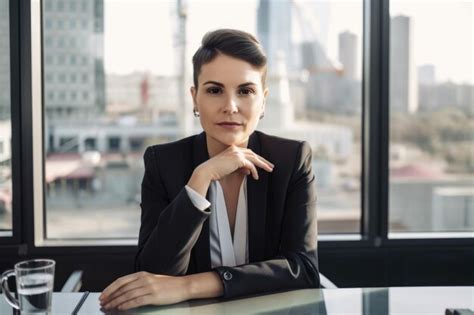 Premium AI Image | Portrait of a Confident Female CEO Sitting at Her ...