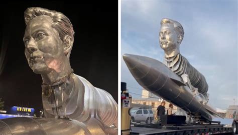 Die Hard Elon Musk Fans Build Bizarre Statue Featuring Goat Body Riding