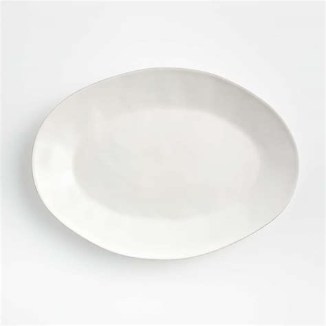 Marin White Small Oval Serving Platter Reviews Crate And Barrel